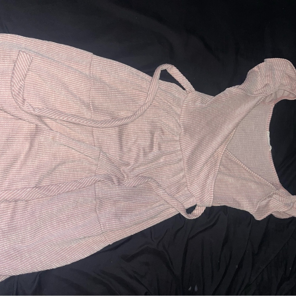 Pink Sleeveless Knit Dress with tie